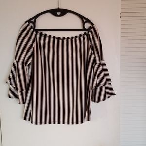 NY&Co 7th Avenue XL Off-the-Shoulder Striped Top